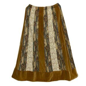 Boho Vintage Patchwork Maxi Skirt Chessa Davis Womens Size M Lace Cottagecore